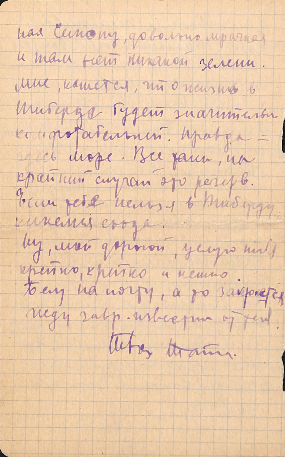 Письмо. Адресат — Лямин Николай Николаевич (с упоминанием Булгакова Михаила Афанасьевича, Попова Павла Сергеевича и Толстой Анны Ильиничны). 24 мая 1934 г. Ушакова Н.А.