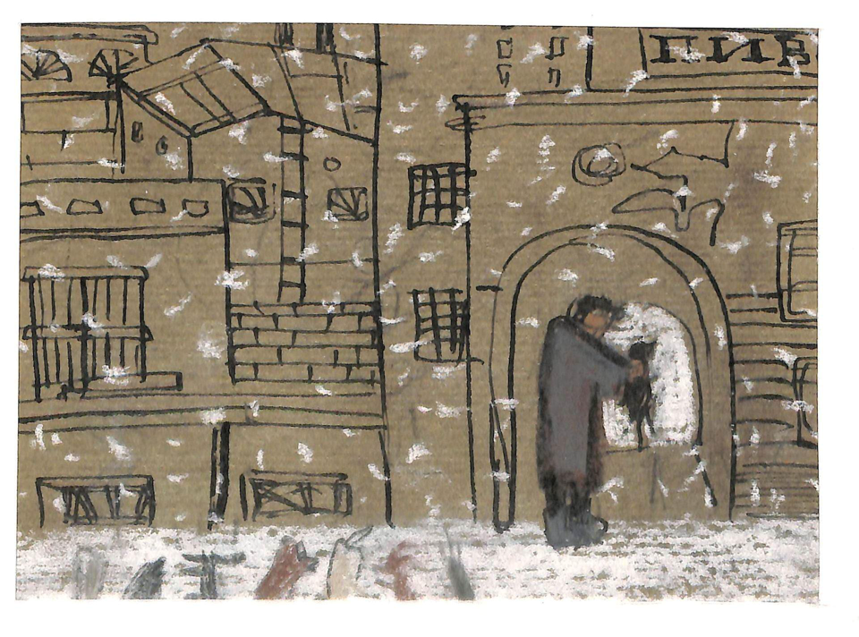 Эскиз. «Собачье сердце» (повесть), Булгаков М.А. «Отлов котов». 2012 г. Павлова А.В.