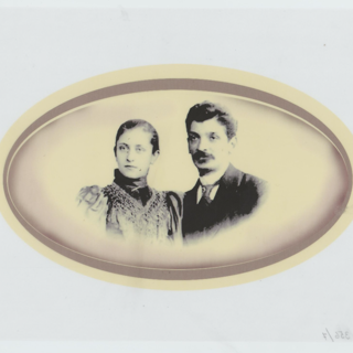 Репродукция. Пигит Иван Давидович и Пигит Вера Исааковна. Рига, пересъемка с фотографии 1896 г. 2000-е годы.