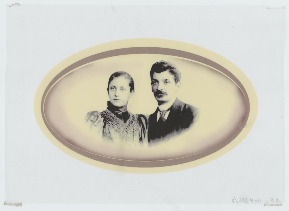 Репродукция. Пигит Иван Давидович и Пигит Вера Исааковна. Рига, пересъемка с фотографии 1896 г. 2000-е годы.