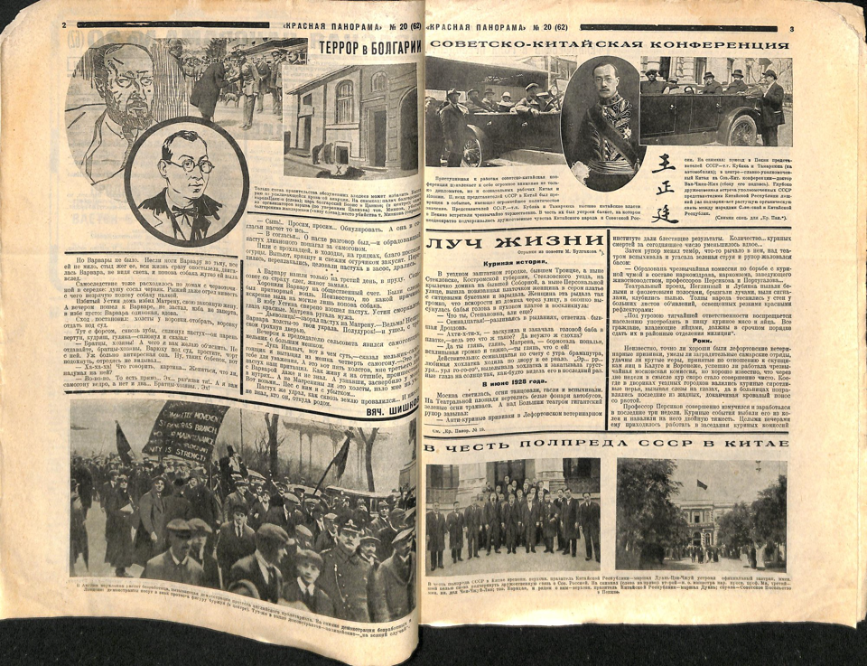 Журнал. «Роковые яйца» (повесть), Булгаков М.А. «Красная панорама». № 20 (62). «Луч жизни»: отрывки из повести Булгакова М.А. (3-4 с.). 17 мая 1925 г. Булгаков М.А.