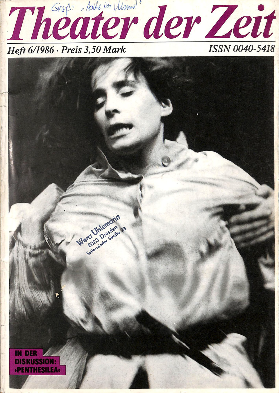 Журнал. «Theater der Zeit». № 6. 1986 г.